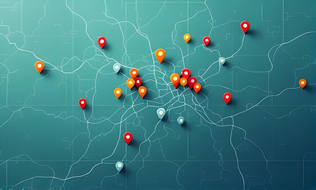 Plano ilustrado de Santa Fe con marcadores de distribución, rutas principales y zonas de retiro de cemento